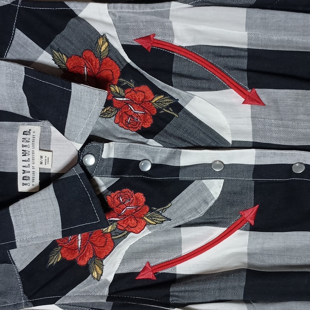 Idyllwind Sleeveless Snap Front & Tie Shirt with Embroidered Detail - Picture 2 of 5